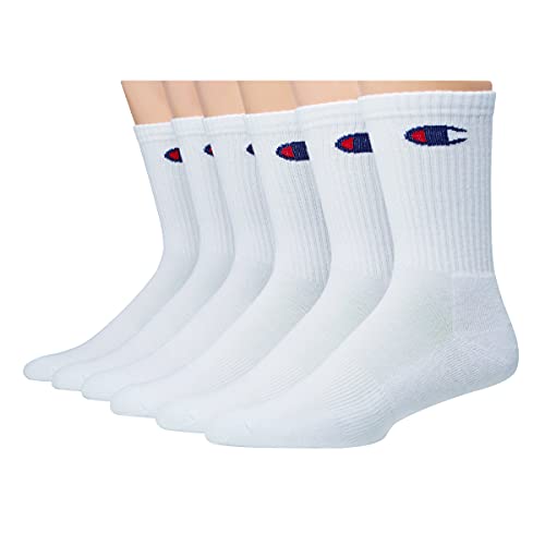 Champion mens Champion Men's 6 Pack With Gift Box Crew Sock, White, 12-Jun US, List Price is $19, Now Only $8.55, You Save $10.45 (55%)