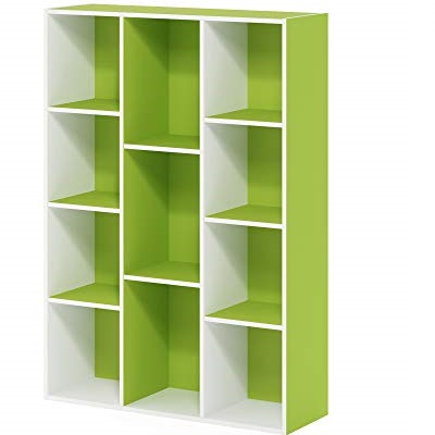 FURINNO 11107WH-GR 7 Reversible, 11-Cube, White Green, List Price is $99.99, Now Only $50.59