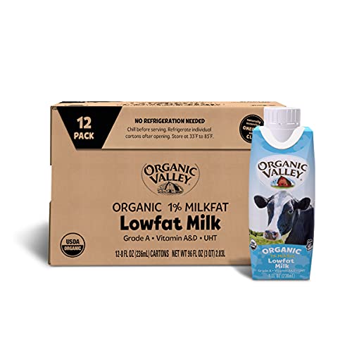Organic Valley 1%低脂有机巧克力牛奶，可常温保存，8 oz/瓶，共12瓶，原价$27.29，现仅售$16.96，免运费！部分用户可见40%coupon！