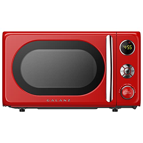 Galanz GLCMKA07RDR-07 Microwave Oven, LED Lighting, Pull Handle Design, Child Lock,Retro Red, 0.7 Cu.Ft, List Price is $79.99, Now Only $59.98, You Save $20.01 (25%)