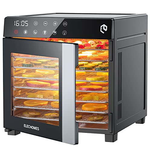 Food Dehydrator Machine, Elechomes Upgraded 8-Tray Dryer with Digital Time & Temperature Control, LED Panel, Overheat Protection, 600W, Now Only $129.99
