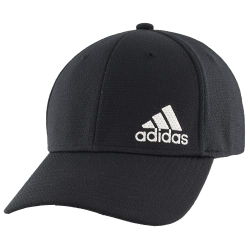adidas Men's Release 2 Structured Stretch Fit Cap, Black/White, Large-X-Large, List Price is $26, Now Only $10.33