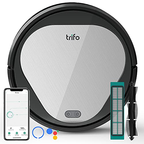 Trifo Robot Vacuum Cleaner,4000Pa Super Cyclone Suction & Tangle-Free Pet Hair Extractor,Works with Alexa & Google Assistant & 2.4GHZ WiFi,Up to 110 Mins Runtime&Self Charging, Perfect for Pet Family