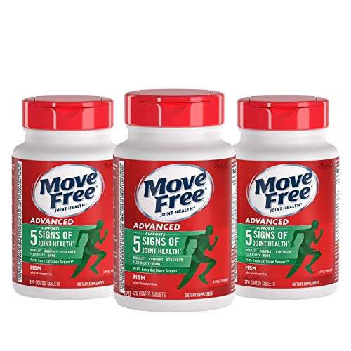 Glucosamine Chondroitin & MSM Joint Health Supplement, Move Free Advanced Joint Support Tablets For Men & Women (120cnt box)(3 pack),    $38.42