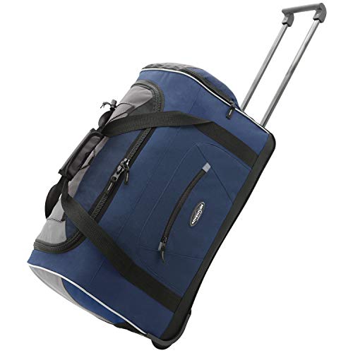 Travelers Club Adventure Upright Rolling Duffel Bag, Navy Blue/Grey, 30 Inch 86.2L, List Price is $66, Now Only $29.99, You Save $36.01 (55%)