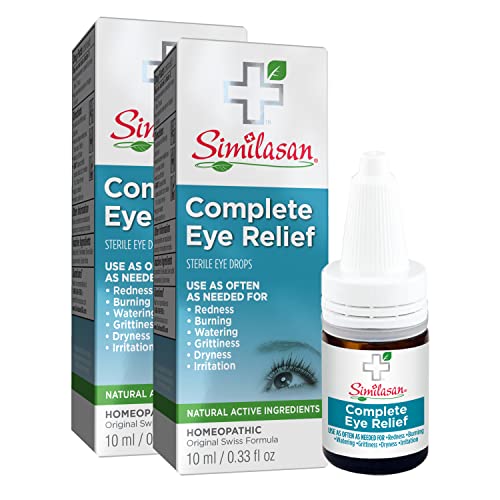 Similasan Complete Eye Relief Eye Drops Bottle, for Temporary Relief from Red Eyes, Dry Eyes, Burning Eyes, Watery Eyes, 0.33 Fl Oz (Pack of 2), List Price is $15.99, Now Only $8.39