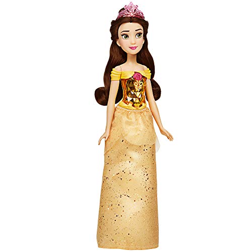 Disney Princess Royal Shimmer Belle Doll, Fashion Doll with Skirt and Accessories, Toy for Kids Ages 3 and Up , Yellow, List Price is $10.99, Now Only $7.99, You Save $3.00 (27%)