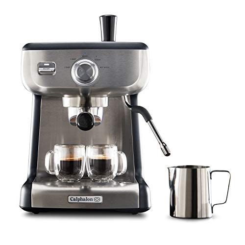 Calphalon Espresso Machine with Tamper, Milk Frothing Pitcher, and Steam Wand, Temp iQ 15-Bar Pump, Stainless Steel, List Price is $499.99, Now Only $175.99