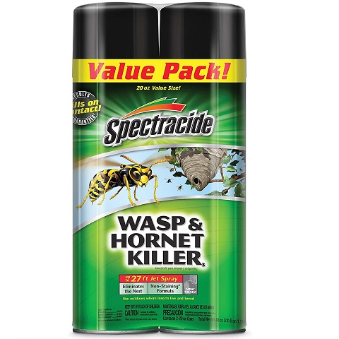 Spectracide Wasp & Hornet Aerosol Spray, Kills Wasps & Hornets On Contact, Eliminates the Nest, 20 oz Can (2 Pack), only  $5.37