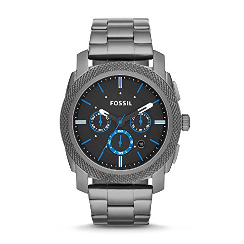 Fossil Men's Machine Stainless Steel Case Quartz Chronograph Watch, Color: Smoke (Model: FS4931), List Price is $180, Now Only $72, You Save $108.00 (60%)
