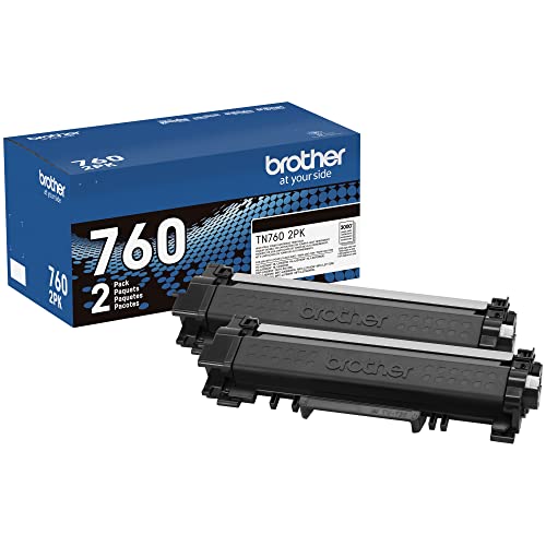 Brother Genuine High-Yield Black Toner Cartridge Twin Pack TN760 2Pk, List Price is $163.99, Now Only $139.46