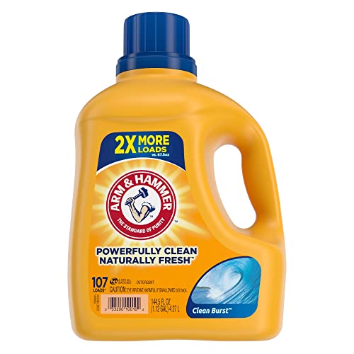 Arm & Hammer Liquid Laundry Detergent, Clean Burst Dual HE, 144.5oz 107 Loads, List Price is $9.99, Now Only $8.99