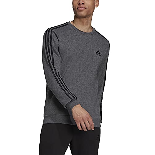adidas Men's Essentials Fleece 3-Stripes Sweatshirt, List Price is $50, Now Only $15.10