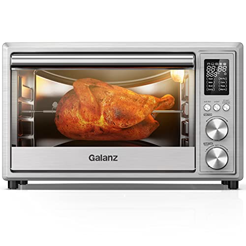 Galanz GT12SSDAN18 Combo 8-in-1 Air Fryer Toaster Oven, Convection Oven with Rotisserie & Dehydrator, 6 Accessories Included, 1800W, 32 Quart Extra Large, Stainless Steel,  Only $79.88