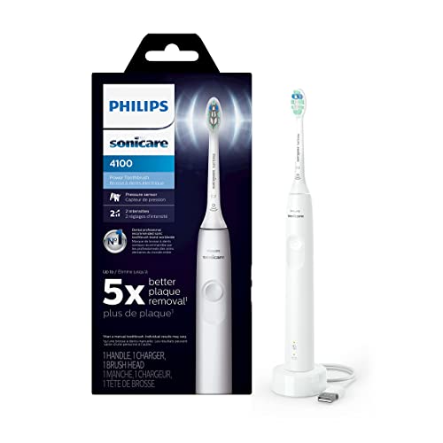 Philips Sonicare 4100 Power Toothbrush, Rechargeable Electric Toothbrush with Pressure Sensor, White HX3681/23, List Price is $49.96, Now Only $35.95