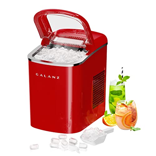 Galanz Portable Countertop Electric Ice Maker Machine, 26 lbs in 24 Hours, 9 Bullet Shaped Cubes Ready in 9 Minutes, 2 Ice Sizes, Perfect for Parties & Home Bar, 2.1 L, Only $99.99