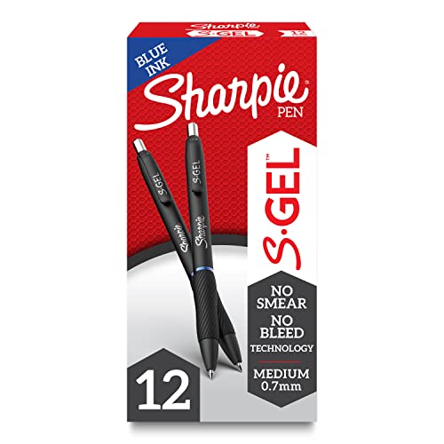 返校日好价！Sharpie S-Gel中号书写笔12 支，笔尖0.7 毫米，蓝色油墨，现仅售$10.77 (19% off）