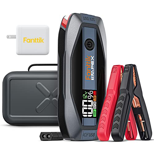 Fanttik T8 APEX 2000 Amp Jump Starter, 65W Two-Way Fast Charging, Portable Jump Starter for Up to 8.5L Gas and 6L Diesel Engines, 12V Car Battery Booster Deluxe Package