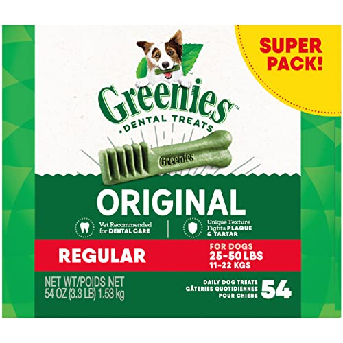 40% off！Greenies中型狗狗护牙零食，一包54个，点coupon后仅售$39.8免运费！