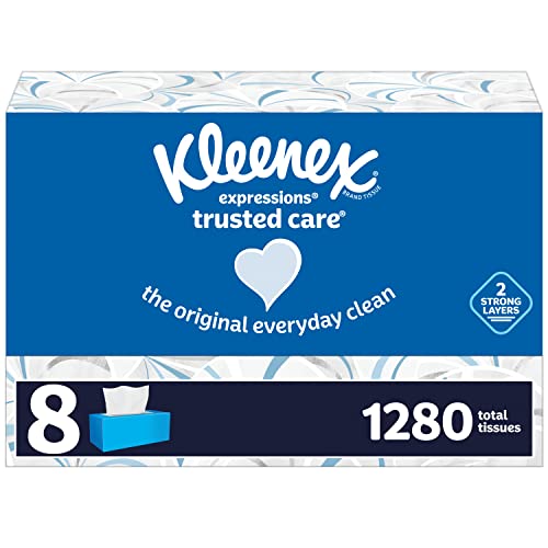 Kleenex Expressions Trusted Care Facial Tissues, 8 Boxes, 160 Tissues per Box, 2-Ply (1280 Total Tissues), Now Only $10.91