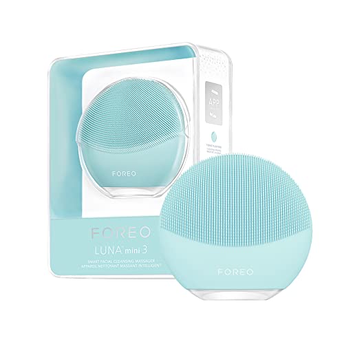 FOREO LUNA Mini 3 Silicone Face Cleansing Brush, All Skin Types, for Clean & Healthy Looking Skin, Enhances Absorption of Facial Skin Care Products, Simple & Easy, Waterproof, Mint,  Only $89.5