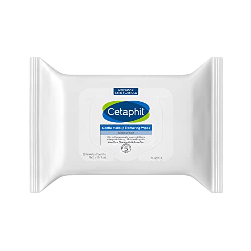 Cetaphil Gentle Makeup Removing Face Wipes, Daily Cleansing Facial Towelettes Gently Remove Makeup, Fragrance and Alcohol Free, 25 Count, List Price is $7.99, Now Only $5.88