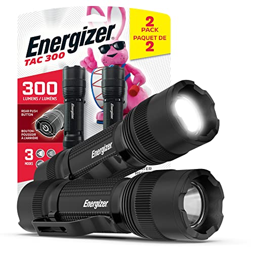 ENERGIZER LED Flashlight (2-Pack) TAC300, Bright IPX4 Water Resistant EDC Flashlights for Camping, Outdoors, Emergency Power Outage (Batteries Included), List Price is $23.99, Now Only $10.09
