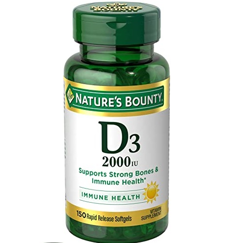Vitamin D by Nature's Bounty, Supports Immune Health & Bone Health, 2000IU Vitamin D3, 150 Softgels, List Price is $12.29, Now Only $3.49