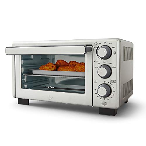 Oster Compact Countertop Oven With Air Fryer, Stainless Steel, List Price is $89.99, Now Only $59.99, You Save $30.00 (33%)