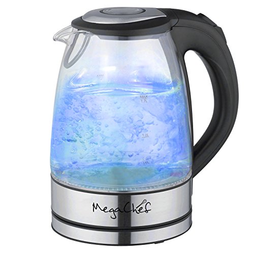 Megachef Stainless Steel Light Up Tea Kettle, 1.7L, Clear Glass, Now Only $16.64