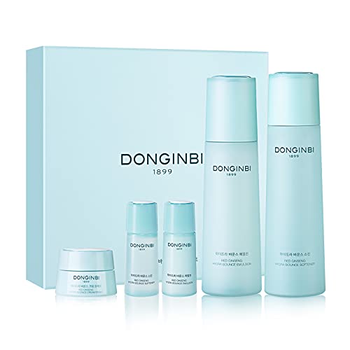 DONGINBI Hydra Bounce Korean Skin Care Set - Face Toner, Lotion, and Moisturizer with Red Ginseng and Hyaluronic Acid for Soft, Supple, and Hydrated Skin - Korean Face Moisturizer