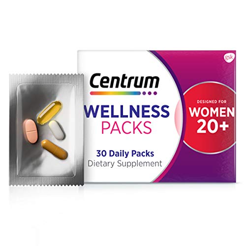 Centrum Wellness Packs Daily Vitamins for Women in Their 20s, Women's Vitamins with Complete Multivitamin, Vitamin C 1000mg, Fish Oil with Omega-3, Turmeric Complex 500mg -1 Month Supply,  Only $8.90