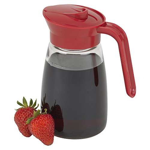 GoodCook 12 oz. Glass Syrup Dispenser with Lid, Clear/Red, Now Only $7.99