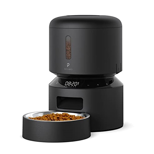 PETLIBRO Automatic Cat Feeders, Pet Dry Food Dispenser Triple Preservation with Stainless Steel Bowl & Twist Lock Lid, Timed Cat Feeder Up to 50 Portions 6 Meals Per Day,  Only $54.99