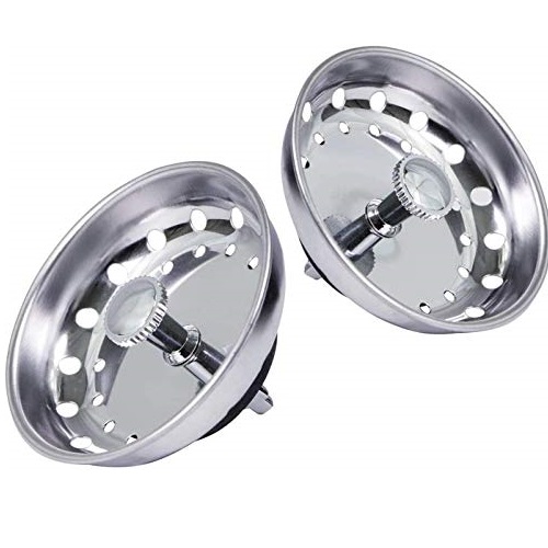 Highcraft FAUC97333-2 Kitchen Sink Basket Strainer Replacement for Standard Drains (3-1/2 Inch) Chrome Plated Stainless Steel Body With Rubber Stopper, Pack Of 2, List Price is $10.99, Now Only $6.5