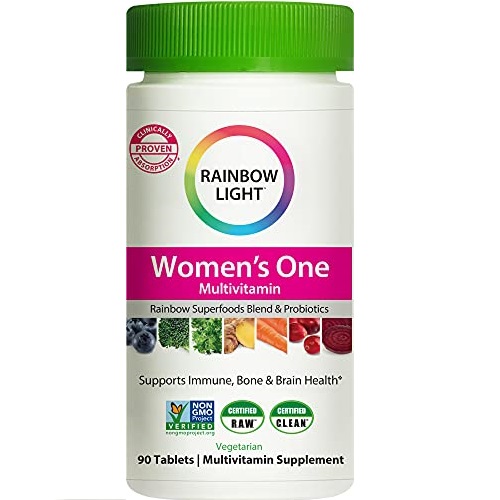 Rainbow Light Women’s One Multivitamin for Women with Vitamin C, Vitamin D, & Zinc for Immune Support, Clinically Proven Absorption of 7 Key Nutrients, Non-GMO, Vegetarian, 90 Tablets, Only $13.05