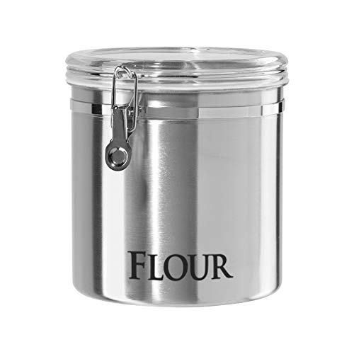 Oggi 8吋 大号 不锈钢 密封 食物 收纳罐，可装9.5 磅 面粉，原价$29.99，现仅售$24.99