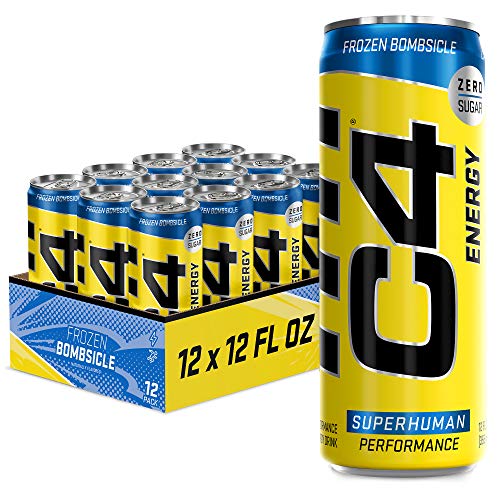 C4 Energy Drink 12oz (Pack of 12) - Frozen Bombsicle - Sugar Free Pre Workout Performance Drink with No Artificial Colors or Dyes, List Price is $22.49, Now Only $11.36