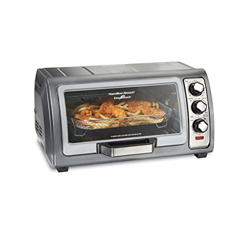 Hamilton Beach Air Fryer Countertop Toaster Oven with Large Capacity, Fits 6 Slices or 12” Pizza, 4 Cooking Functions for Convection, Bake, Broil, Easy Reach Roll-Top Door,  (31523),   $49