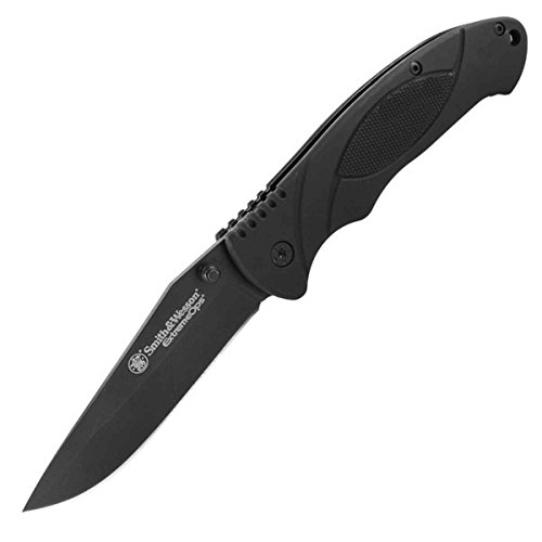 Smith & Wesson Extreme Ops SWA25 7.8in High Carbon S.S. Folding Knife with 3.3in Clip Point Blade and Aluminum Handle for Outdoor, Tactical, Survival and EDC, Now Only $8.79