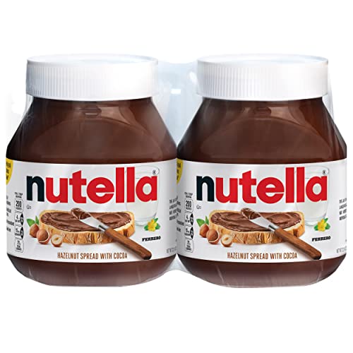 Nutella Chocolate Hazelnut Spread美味榛子可可味面包涂抹酱，22.9 oz/瓶，共2瓶，现仅售$8.68