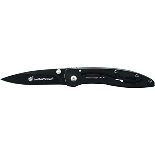 Smith & Wesson CKLPB 5.3in High Carbon S.S. Folding Knife with a 3.2in Drop Point Blade and Stainless Steel Handle for Outdoor, Tactical, Survival and EDC, Multi, One Size,  Only $6.39
