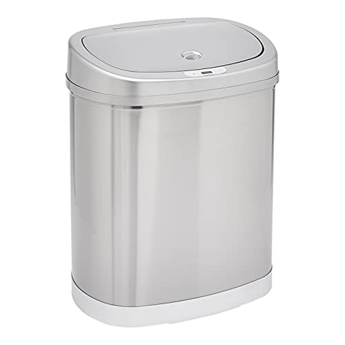 Amazon Basics 不锈钢 自动感应 垃圾桶，7.9 加仑/30升，现仅售$33.90，免运费！