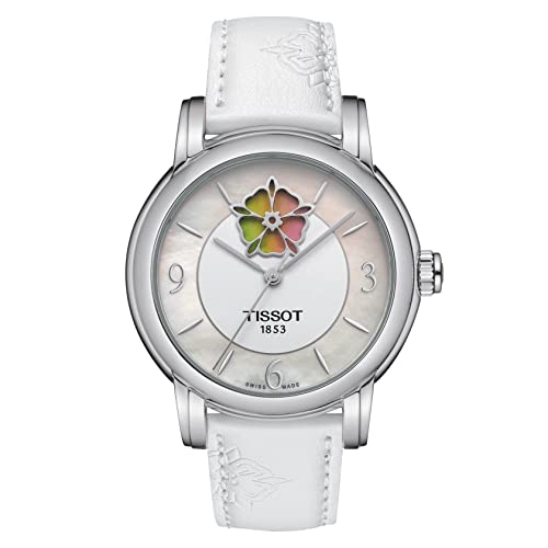 ​Tissot Women's Lady Heart Flower 316L Stainless Steel case Swiss Automatic Watch with Synthetic Strap, White, 16 (Model: T0502071711705),  Only $232.85