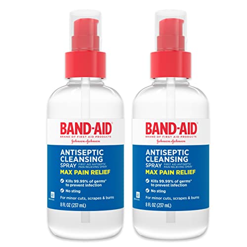 Band-Aid Brand Antiseptic Cleansing Spray, First Aid Antiseptic Spray Relieves Pain & Kill Germs, with Benzalkonium Cl Wound Antiseptic & Pramoxine HCl Topical Analgesic, 2 x 8 fl. oz, Now Only $11.43
