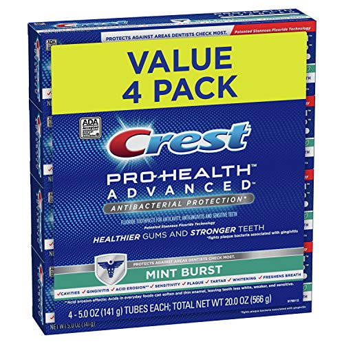 Crest佳洁士 Pro-Health Advanced 抗菌保护 牙膏， 5 oz/支，共4支，现点击coupon后仅售$10.99，免运费！