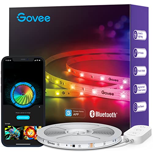 Govee RGBIC LED Strip Lights, 32.8ft Smart LED Lights for Bedroom, Bluetooth LED Lights APP Control, DIY Multiple Colors on One Line, Color Changing LED Lights Music Sync Now Only $19.99
