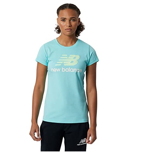 New Balance Women's NB Essentials Stacked Logo Short Sleeve,  Now Only $9.56