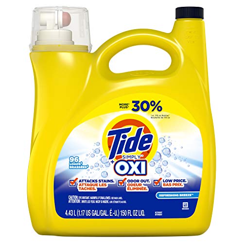 Tide Simply + Oxi Liquid Laundry Detergent, Refreshing Breeze, 96 Loads, 150 Fl Oz, Now Only $8.95