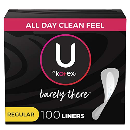 U by Kotex Barely There Thin Panty Liners, Light Absorbency, Regular Length, Unscented, 100 Count (Packaging May Vary), List Price is $7.99, Now Only $4.71